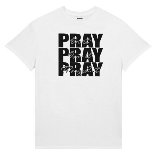 Pray On Cotton Unisex Crewneck T-shirt | Moodverse