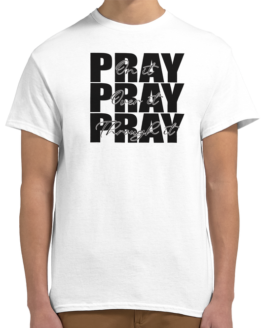 Pray On Cotton Unisex Crewneck T-shirt | Moodverse